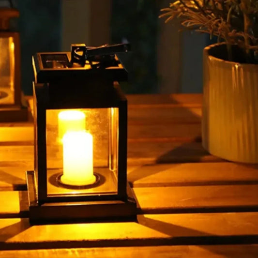 Lanterne à bougie clignotante solaire - Lampe extérieure LED étanche