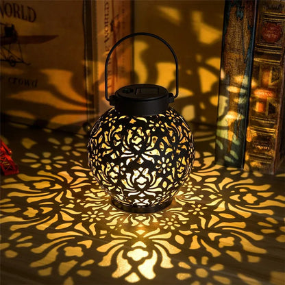 Lampe Suspendue Solaire de Jardin - Design Élégant en Fer, Éclairage LED Écologique