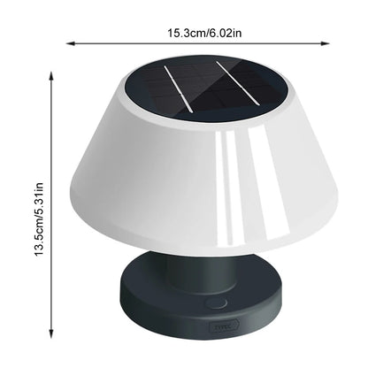 Lampe de table solaire – Étanche, Dimmable et Rechargeable sans Fil