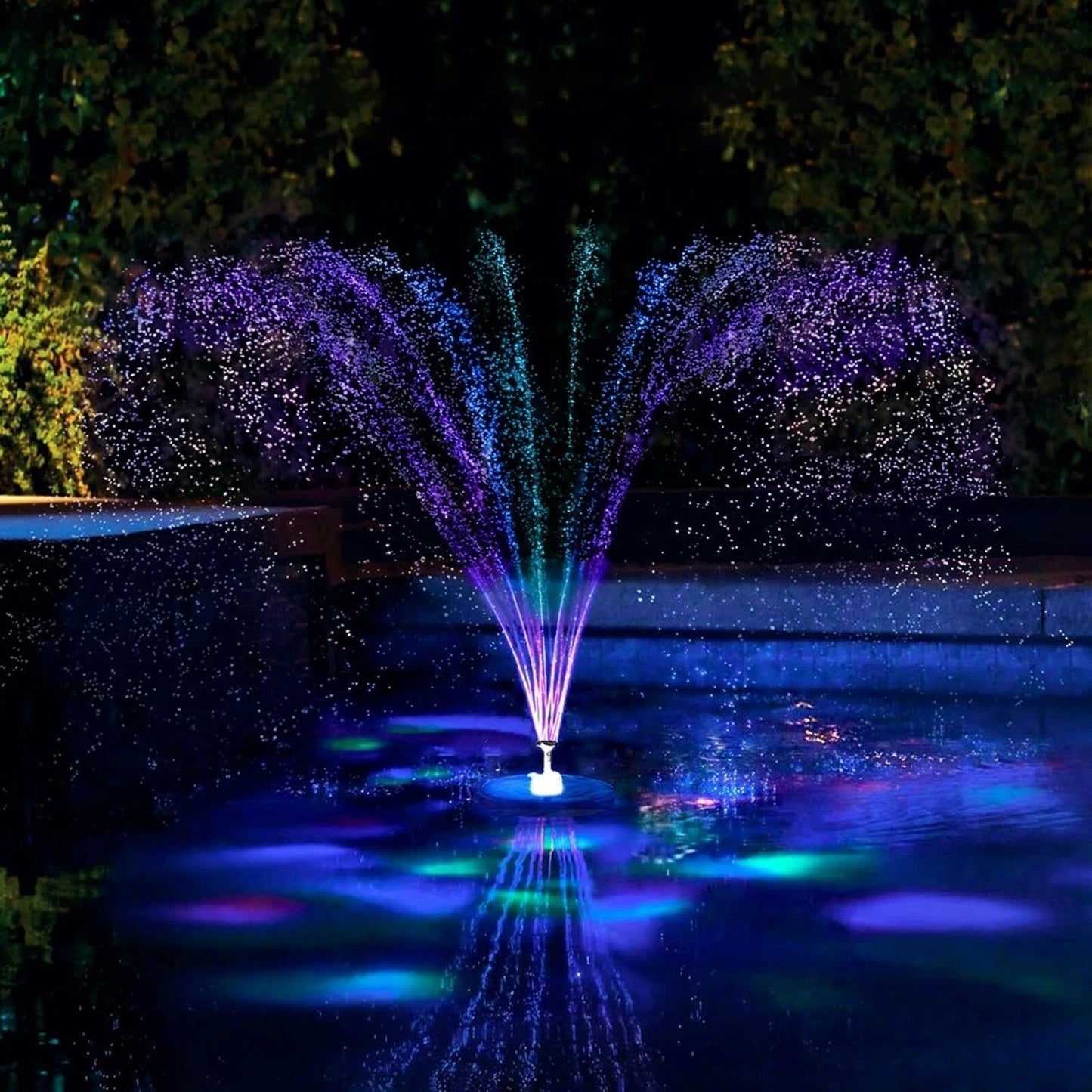 Fontaine flottante solaire avec éclairage LED, décoration écologique pour jardin et piscine
