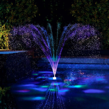 Fontaine flottante solaire avec éclairage LED, décoration écologique pour jardin et piscine
