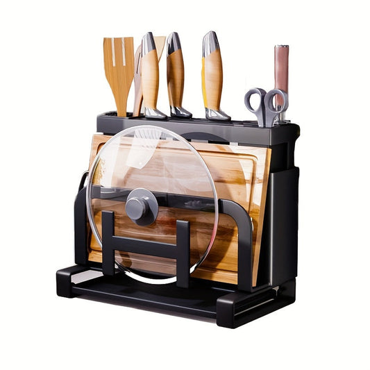Bloc de couteaux Sophie avec support pour baguettes et support pour planche à découper – Organisateur de cuisine gain de place