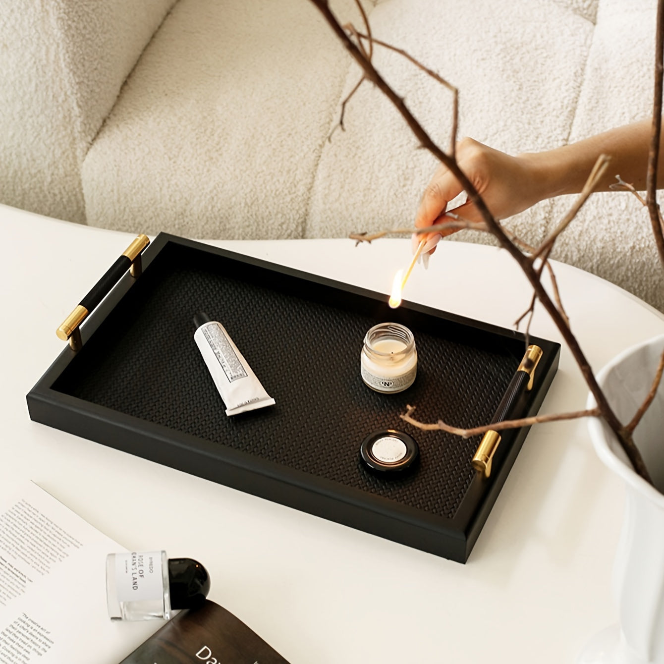 Boîte à bijoux en bois élégante avec poignées – Solution de rangement multifonctionnelle