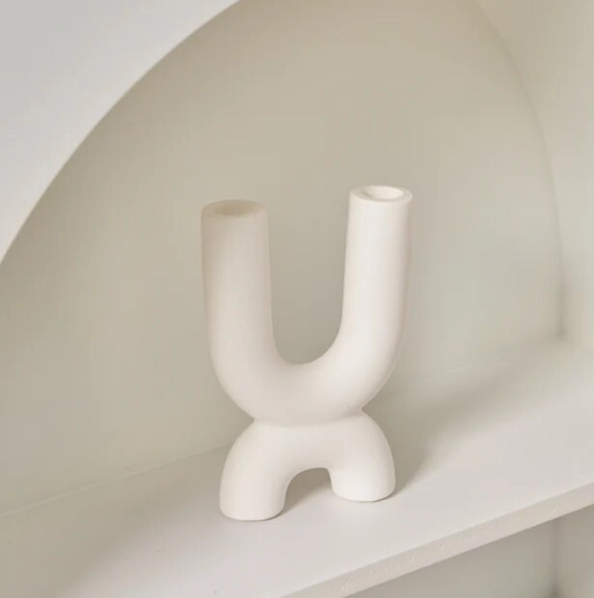 Bougeoir en céramique élégant – Design moderne fait main pour une décoration intérieure élégante – Quatre formes uniques