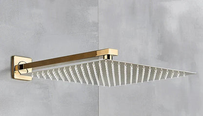 Ultra-Fin Douche Pluviale Dorée – Douche Carrée en Acier Inoxydable Réglable