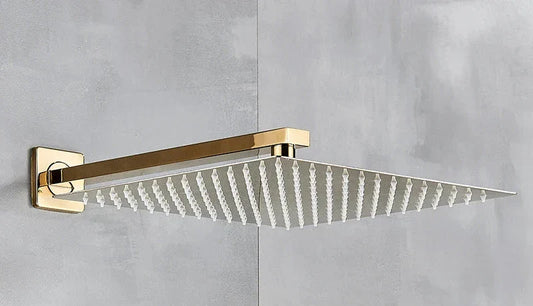 Ultra-Fin Douche Pluviale Dorée – Douche Carrée en Acier Inoxydable Réglable