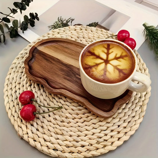 Plateau de service polyvalent en bois d'acacia – Rustique et durable pour toutes les occasions