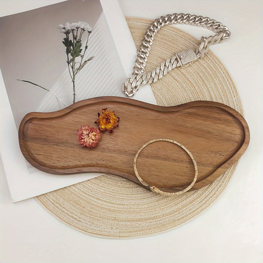 Plateau polyvalent en bois d'acacia pour le rangement et la décoration – Parfait pour les clés, les bijoux et les accessoires de bureau