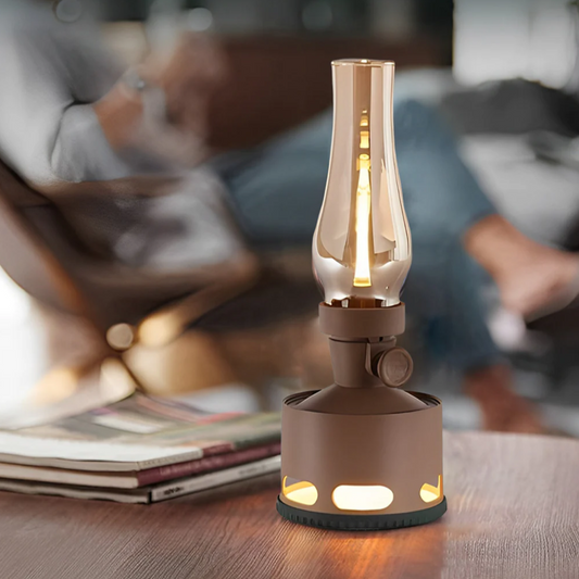 Lampe LED vintage de Hans Johansson – Design nostalgique avec technologie LED moderne, rechargeable par USB-C