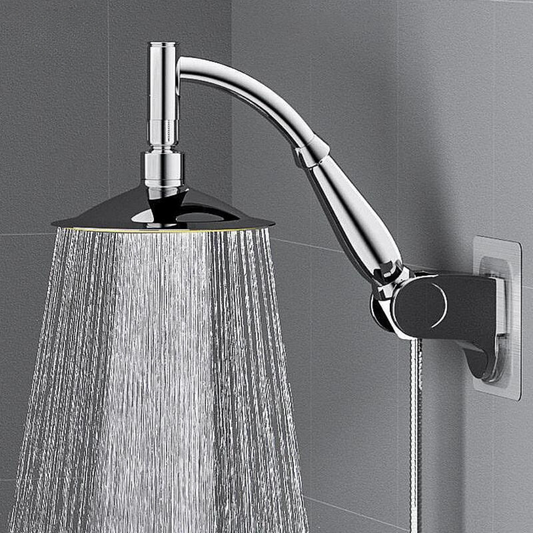 Douchette de Spa Pluviale Économiseur d'Eau – Douche Carrée en Chrome à Main et Montage Mural