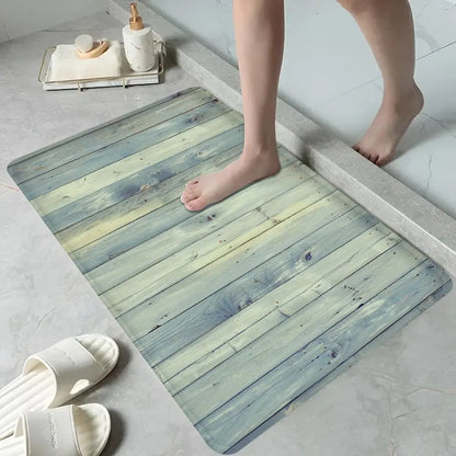 Tapis de sol en PVC imperméable avec motif bois – Élégant et robuste pour l'entrée et la salle de bain