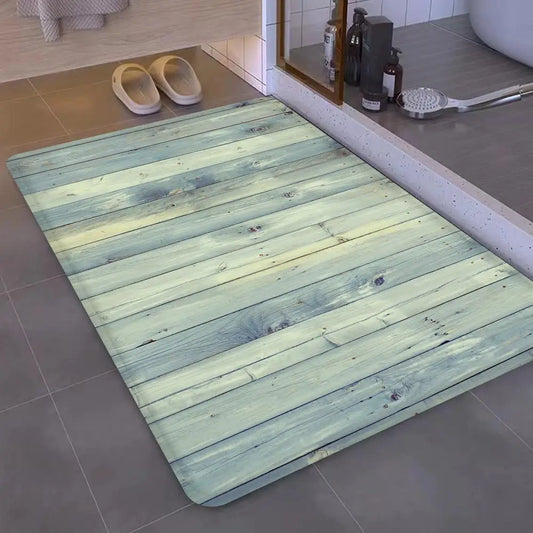 Tapis de sol en PVC imperméable avec motif bois – Élégant et robuste pour l'entrée et la salle de bain