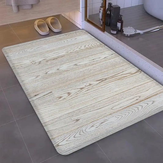 Tapis de sol en PVC imperméable avec motif bois – Élégant et robuste pour l'entrée et la salle de bain