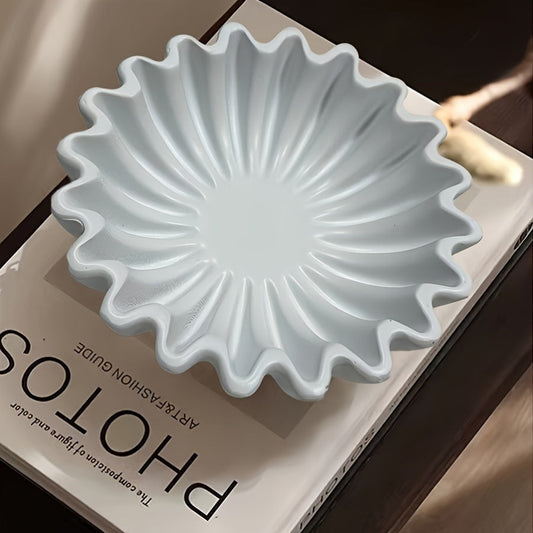 WhiteDecor Bol en Résine Flammée – Design Plissé Élégant pour une Décoration Intérieure Moderne