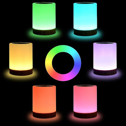 Lampe de nuit LED rechargeable avec contrôle tactile – Lumière d'ambiance dimmable avec modes RGB et blanc chaud