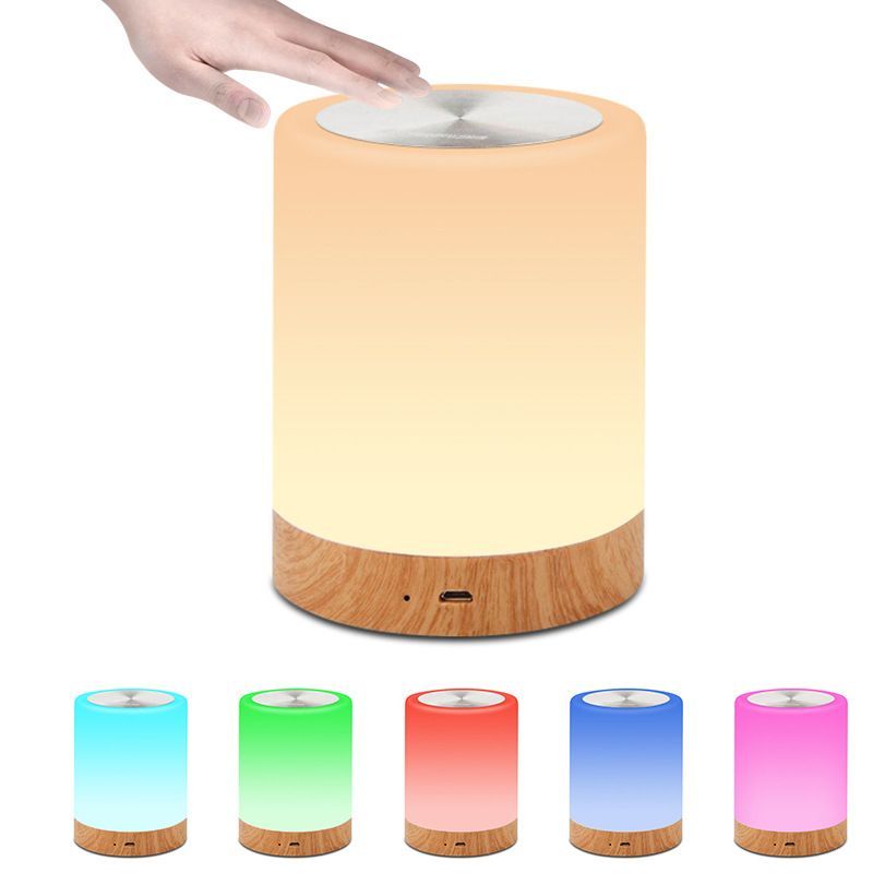 Lampe de nuit LED rechargeable avec contrôle tactile – Lumière d'ambiance dimmable avec modes RGB et blanc chaud