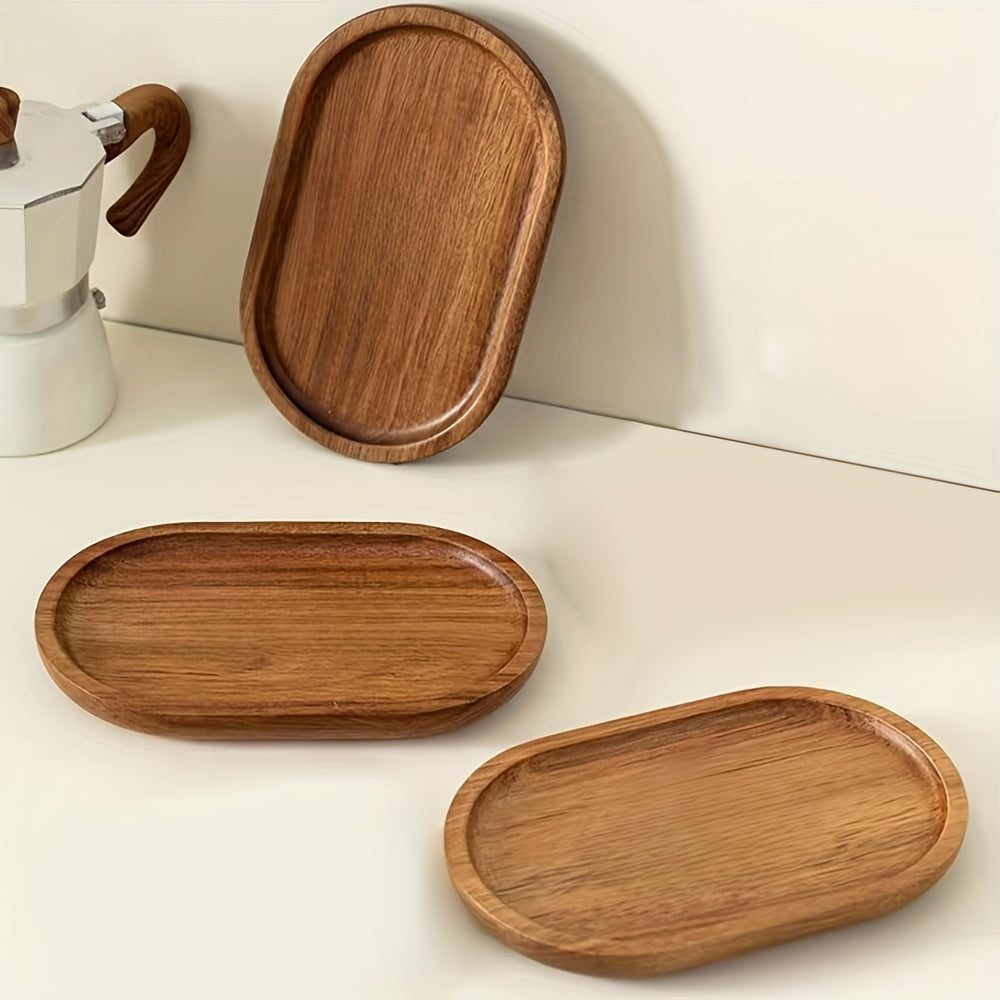 Plateau en bois ovale WoodServe pour le petit-déjeuner, les desserts et une utilisation polyvalente