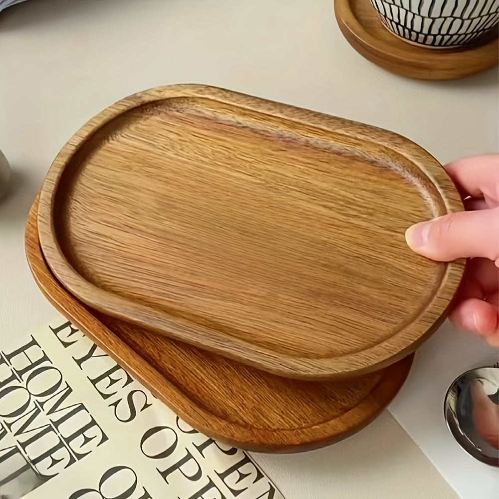 Plateau en bois ovale WoodServe pour le petit-déjeuner, les desserts et une utilisation polyvalente