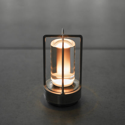 Lampe de table LED rechargeable moderne au style rétro – Design en aluminium portable