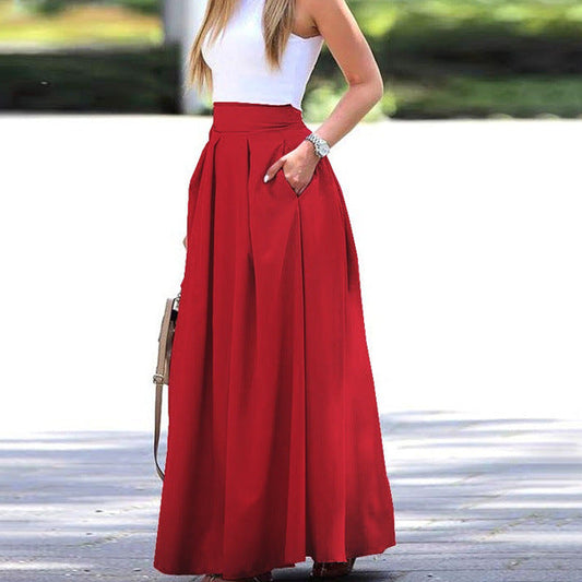 Marli - Jupe Plissée Unie À Taille Haute