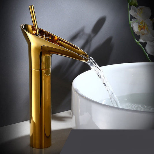 Robinet cascade en laiton antique – Élégance intemporelle pour votre salle de bain