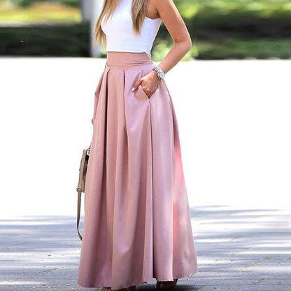 Marli - Jupe Plissée Unie À Taille Haute