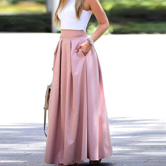 Marli - Jupe Plissée Unie À Taille Haute