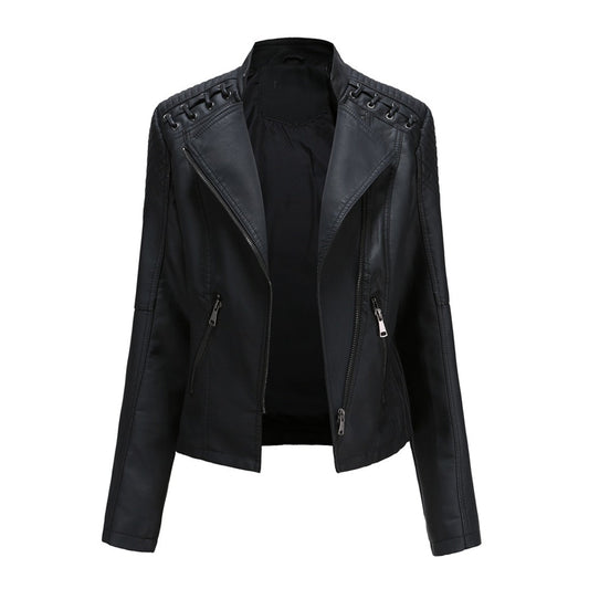 Veste de motard pour femmes en cuir imitation - look détendu et cool pour chaque saison