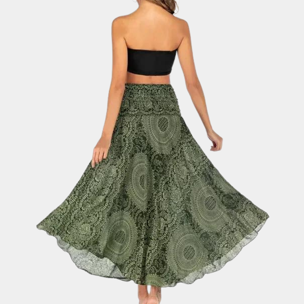 Jupe Longue Femme Bohème Chic en Coton Ajustement Flatteur Taille S à XL