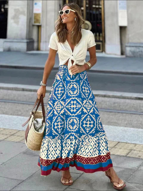 Robe Longue Femme Bohème Ethnique Aérée pour l'Été - Robe Maxi Confortable 100% Coton