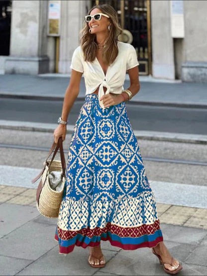 Robe Longue Femme Bohème Ethnique Aérée pour l'Été - Robe Maxi Confortable 100% Coton
