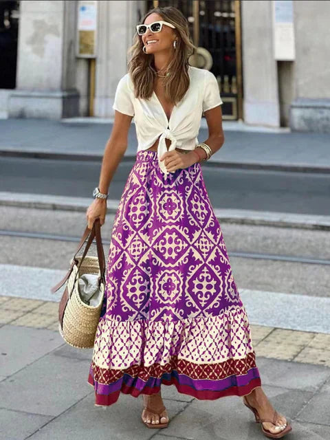 Robe Longue Femme Bohème Ethnique Aérée pour l'Été - Robe Maxi Confortable 100% Coton