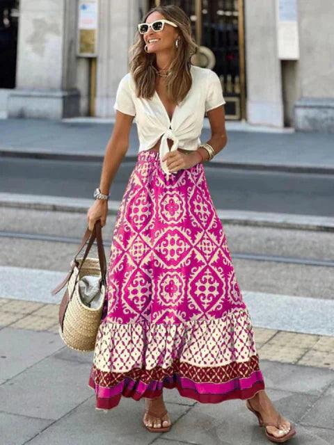 Robe Longue Femme Bohème Ethnique Aérée pour l'Été - Robe Maxi Confortable 100% Coton