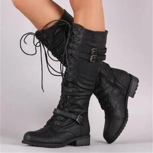 Bottes à Lacets Rétro pour Femmes