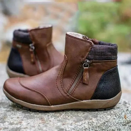 Bottes Confortables et Étanches en Couleur Marron pour Femmes