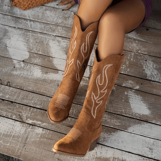 Bottes Cowboy Femme - Style Western Rétro et Élégant