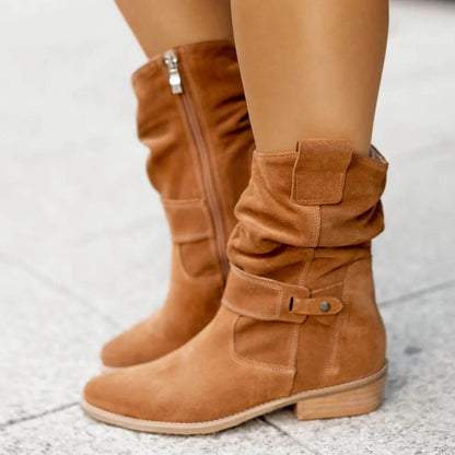 Bottes en Daim Confortables pour Femmes