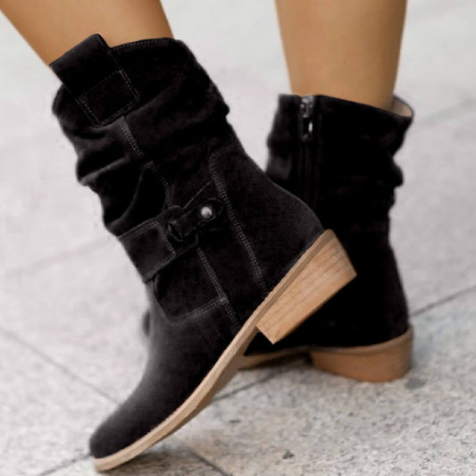 Bottes en Daim Confortables pour Femmes