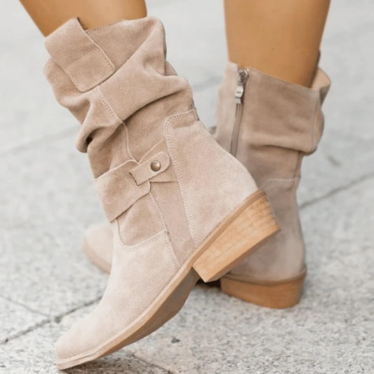 Bottes en Daim Confortables pour Femmes