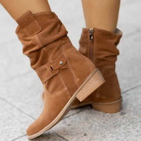 Bottes en Daim Confortables pour Femmes