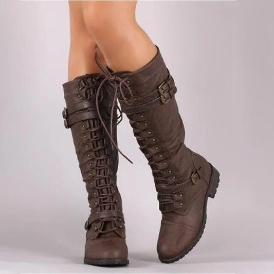 Bottes Retro Chic à Talon pour Femmes