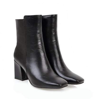 Bottines Élégantes à Talons Hauts en Rouge pour Femmes
