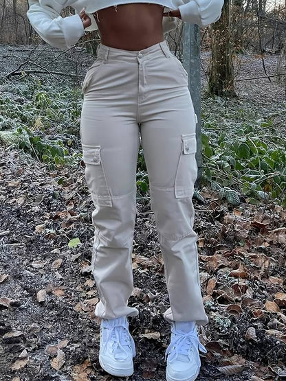 Adèle - Pantalon Cargo À Taille Haute