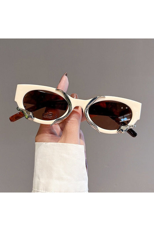 Lunettes de soleil œil de chat à motif serpent