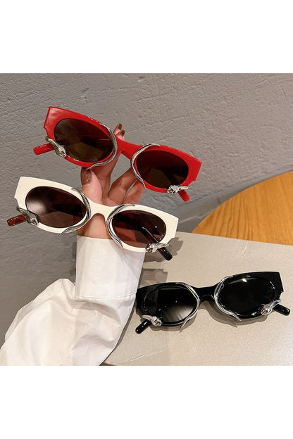 Lunettes de soleil œil de chat à motif serpent