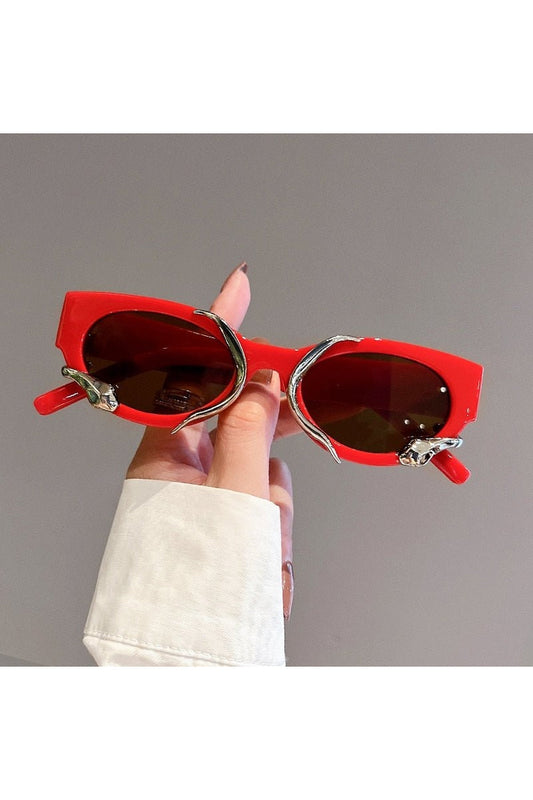 Lunettes de soleil œil de chat à motif serpent