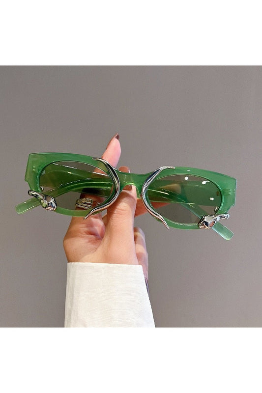 Lunettes de soleil œil de chat à motif serpent