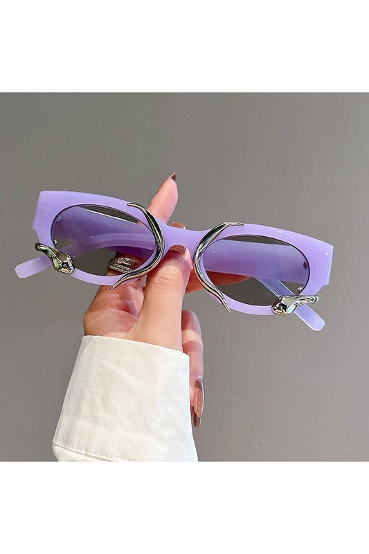 Lunettes de soleil œil de chat à motif serpent