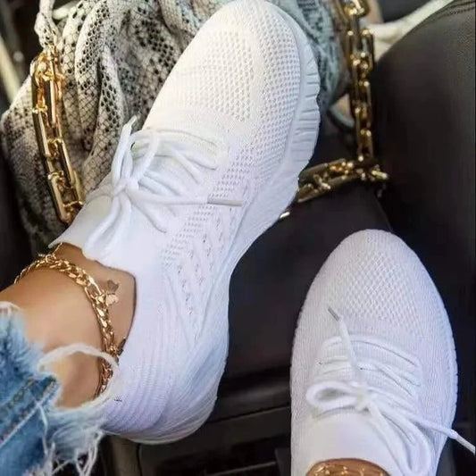 Chaussures Confortables à Lacets en Maille pour Femmes
