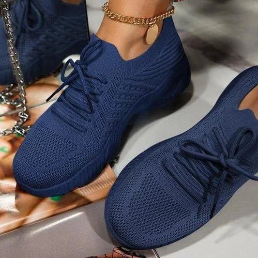 Chaussures Confortables à Lacets en Maille pour Femmes